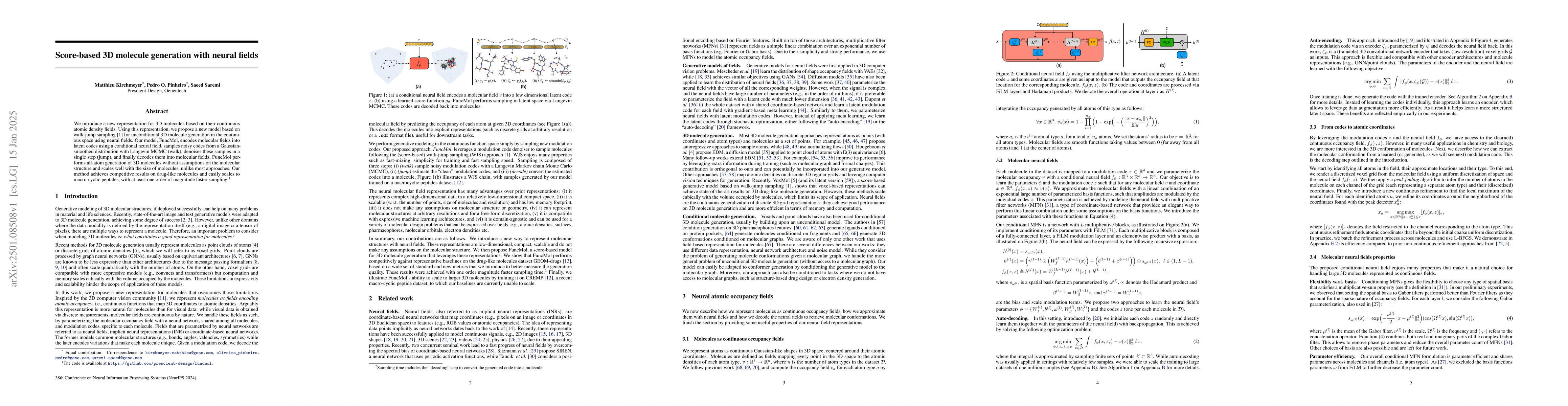 Thumbnail for Score-based 3D molecule generation with neural fields