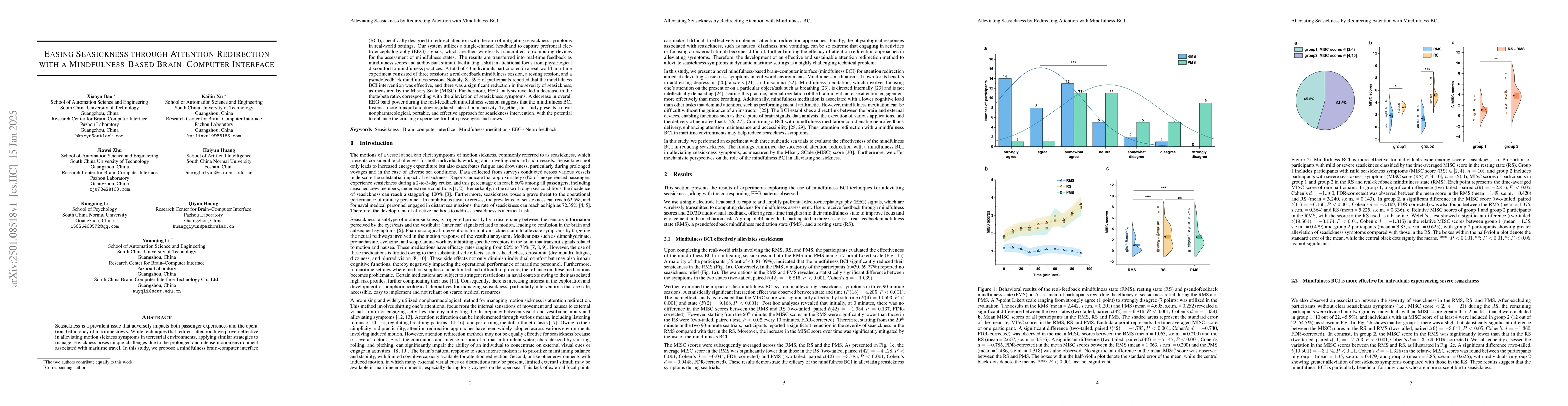 Thumbnail for Easing Seasickness through Attention Redirection with a
  Mindfulness-Based Brain--Computer Interface