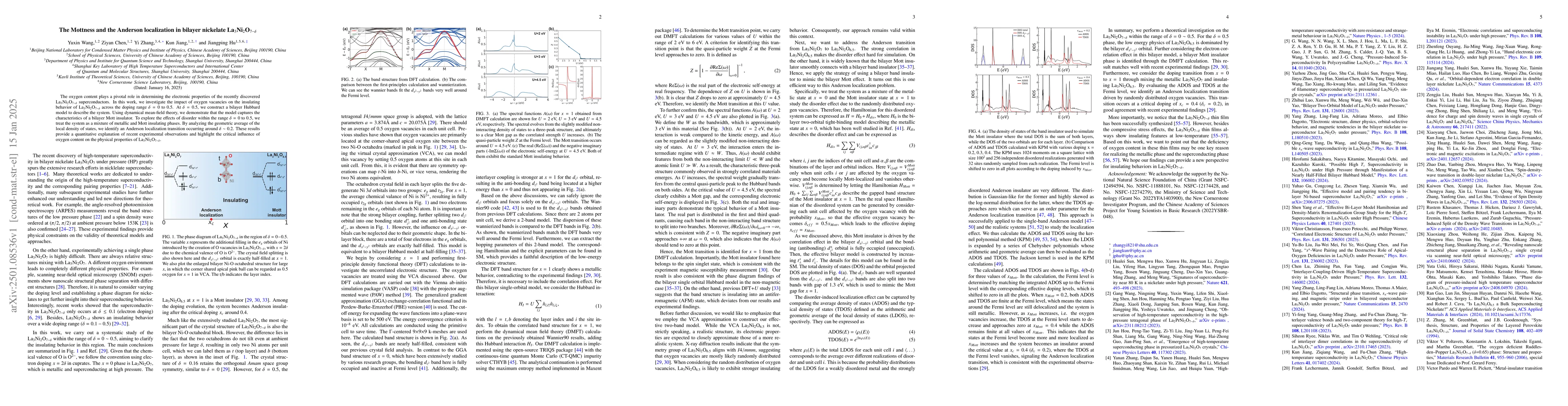 Thumbnail for The Mottness and the Anderson localization in bilayer nickelate
  La$_3$Ni$_2$O$_{7-δ}$