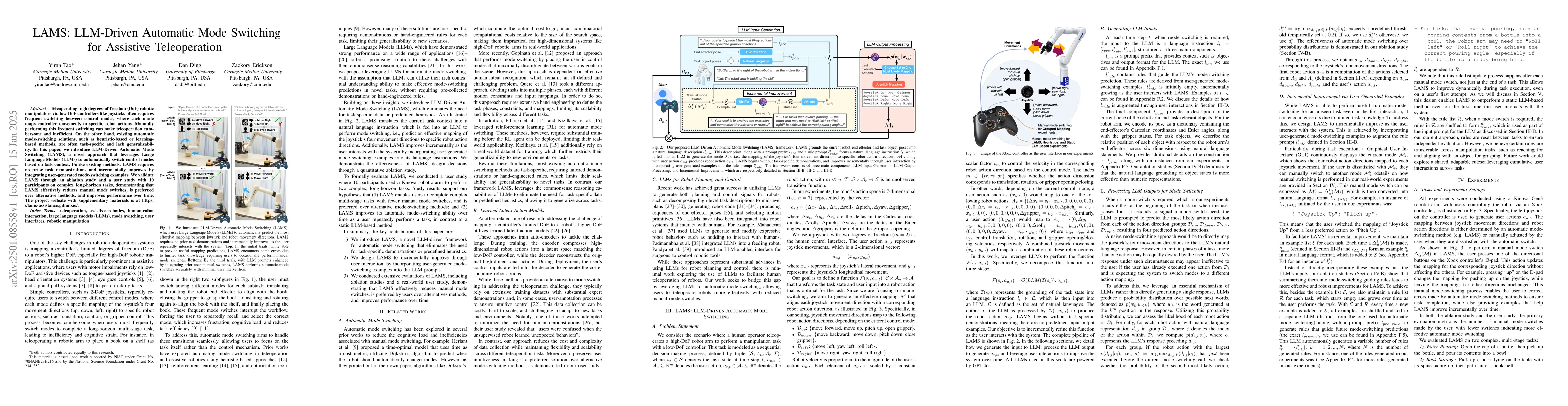 Thumbnail for LAMS: LLM-Driven Automatic Mode Switching for Assistive Teleoperation