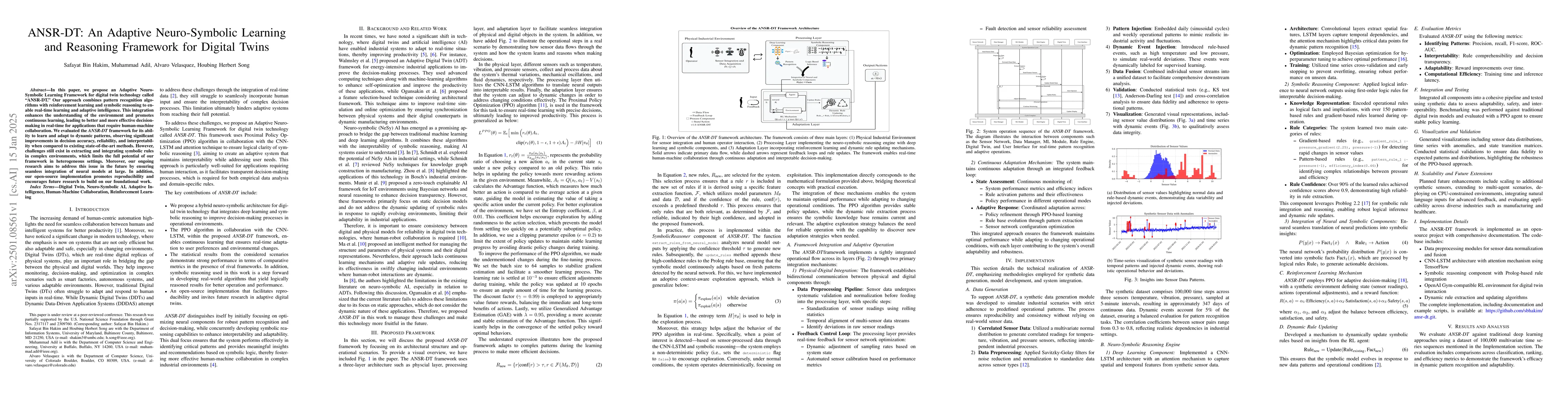 Thumbnail for ANSR-DT: An Adaptive Neuro-Symbolic Learning and Reasoning Framework for
  Digital Twins