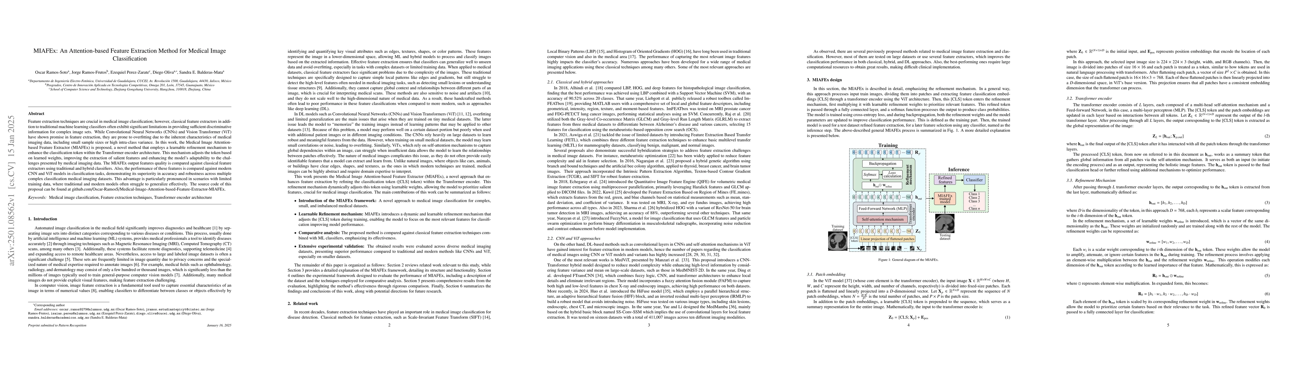 Thumbnail for MIAFEx: An Attention-based Feature Extraction Method for Medical Image
  Classification