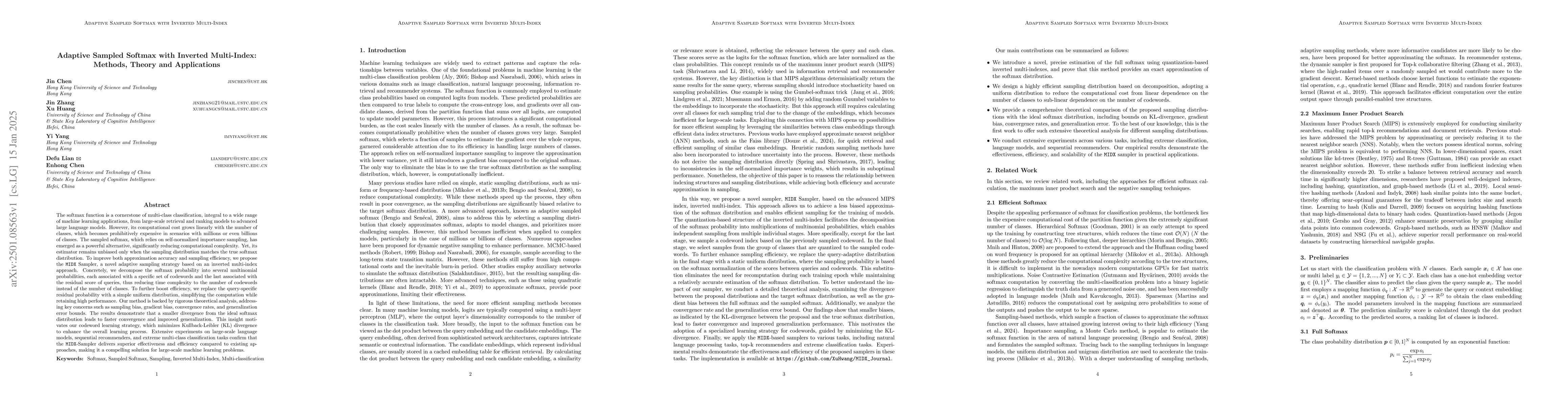 Thumbnail for Adaptive Sampled Softmax with Inverted Multi-Index: Methods, Theory and
  Applications
