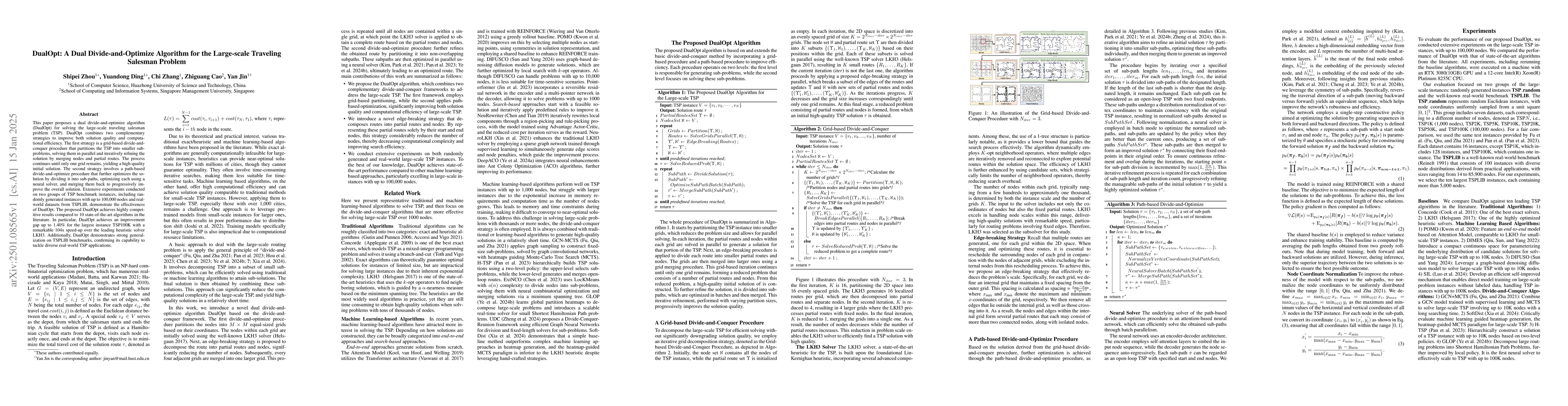 Thumbnail for DualOpt: A Dual Divide-and-Optimize Algorithm for the Large-scale
  Traveling Salesman Problem