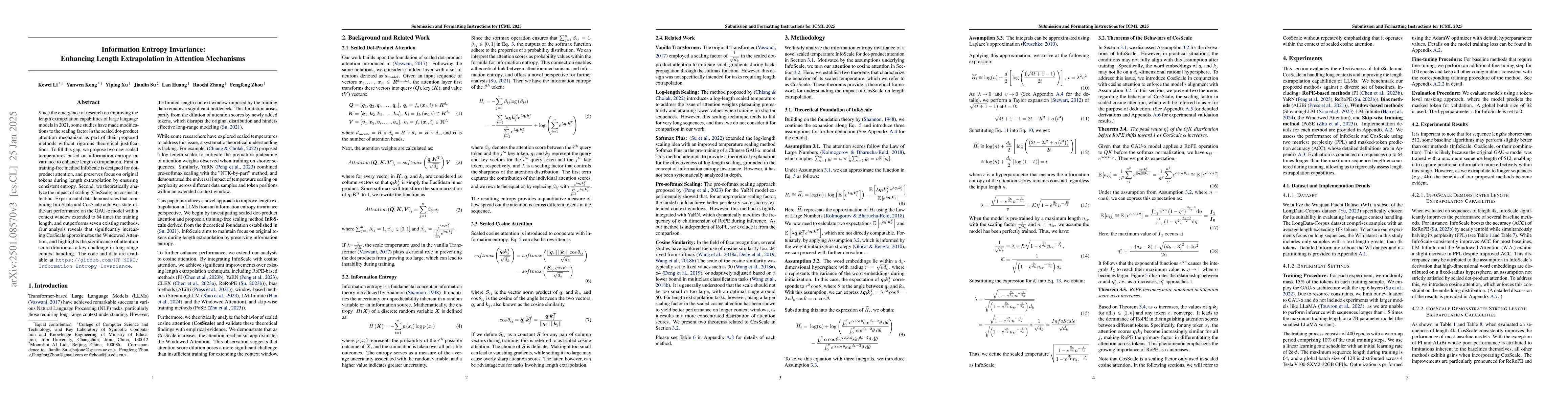 Thumbnail for Information Entropy Invariance: Enhancing Length Extrapolation in
  Attention Mechanisms