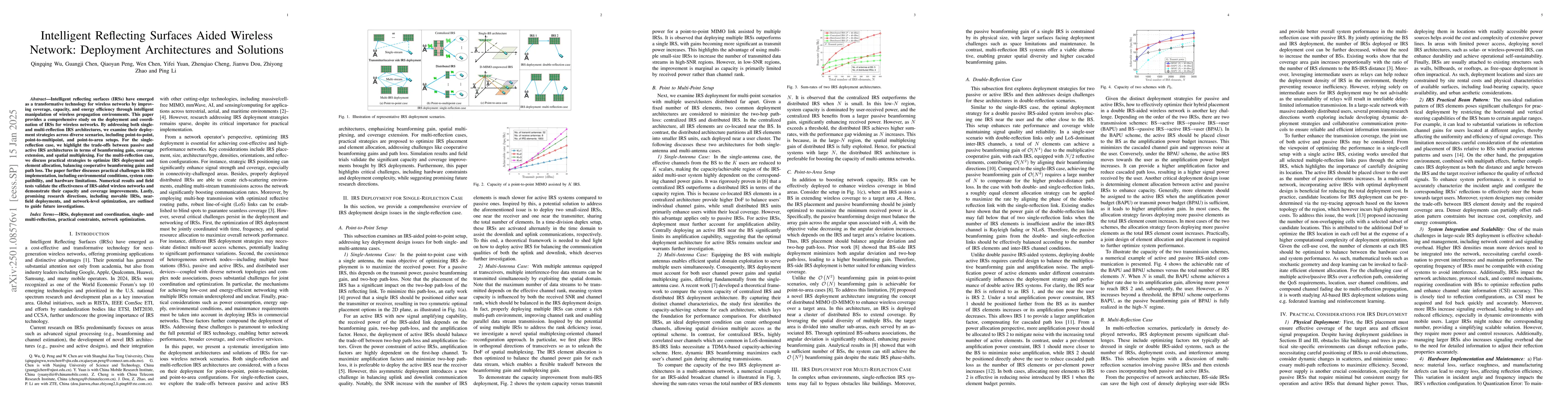 Thumbnail for Intelligent Reflecting Surfaces Aided Wireless Network: Deployment
  Architectures and Solutions