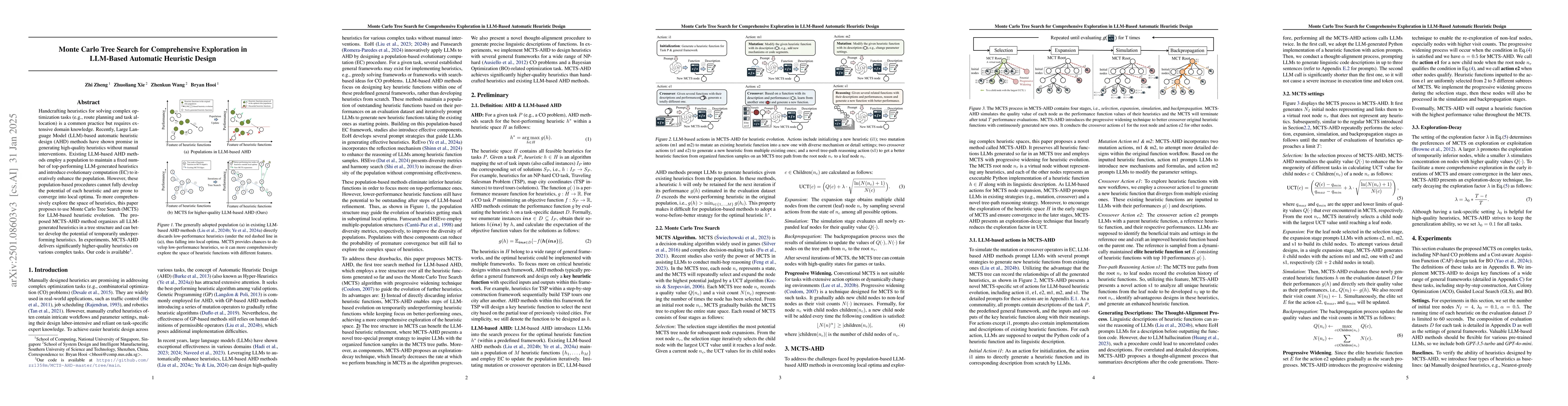 Thumbnail for Monte Carlo Tree Search for Comprehensive Exploration in LLM-Based
  Automatic Heuristic Design