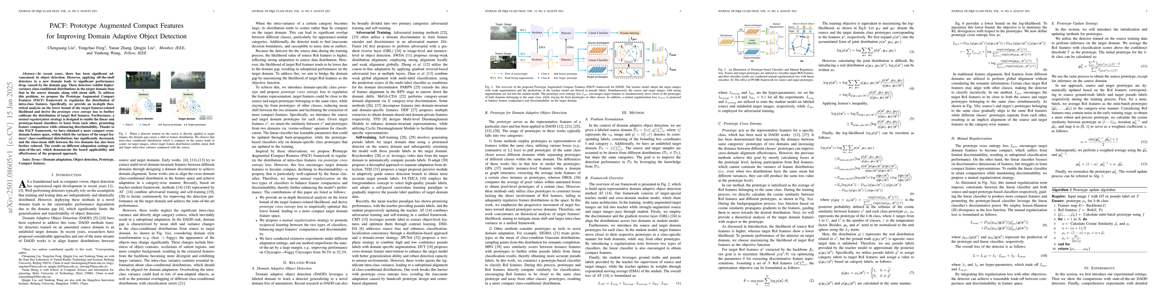 Thumbnail for PACF: Prototype Augmented Compact Features for Improving Domain Adaptive
  Object Detection