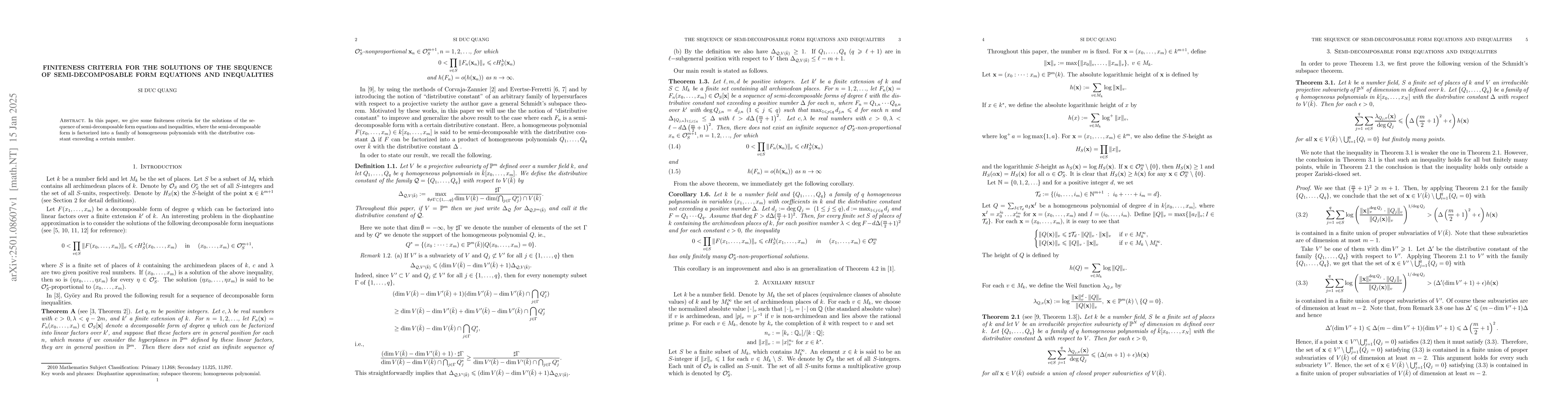 Thumbnail for Finiteness criteria for the solutions of the sequence of
  semi-decomposable form equations and inequalities
