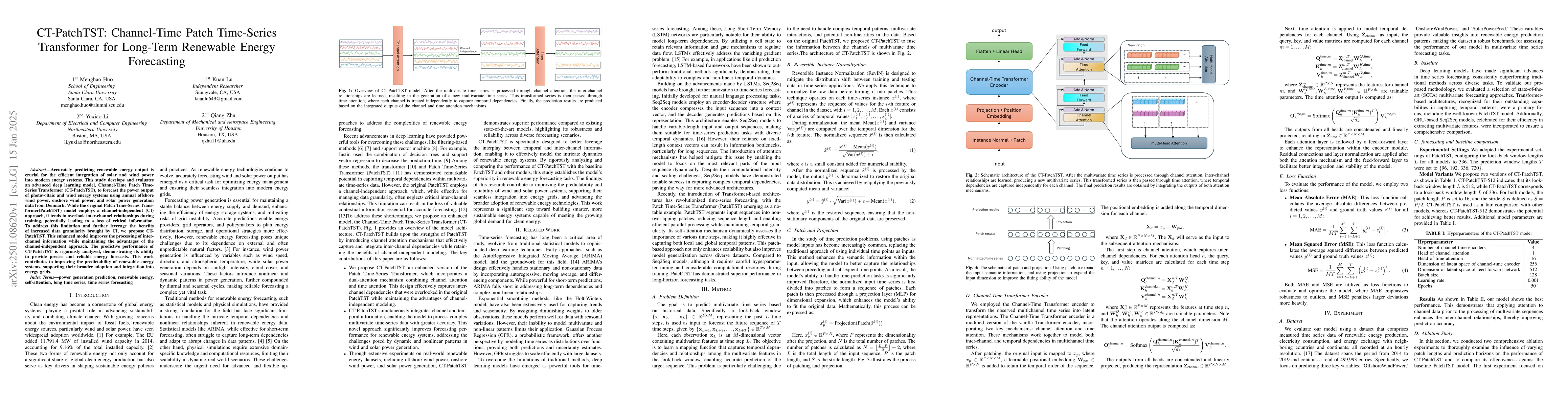 Thumbnail for CT-PatchTST: Channel-Time Patch Time-Series Transformer for Long-Term
  Renewable Energy Forecasting