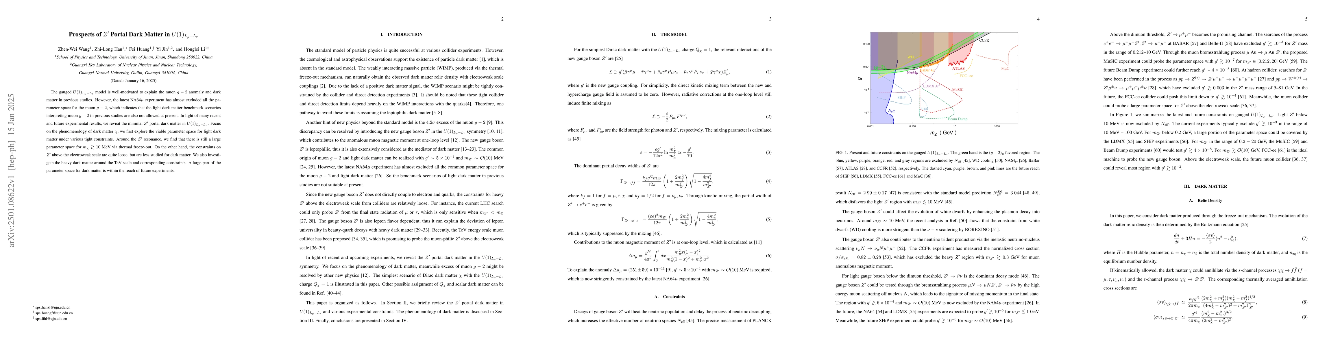 Thumbnail for Prospects of $Z'$ Portal Dark Matter in $U(1)_{L_μ-L_τ}$