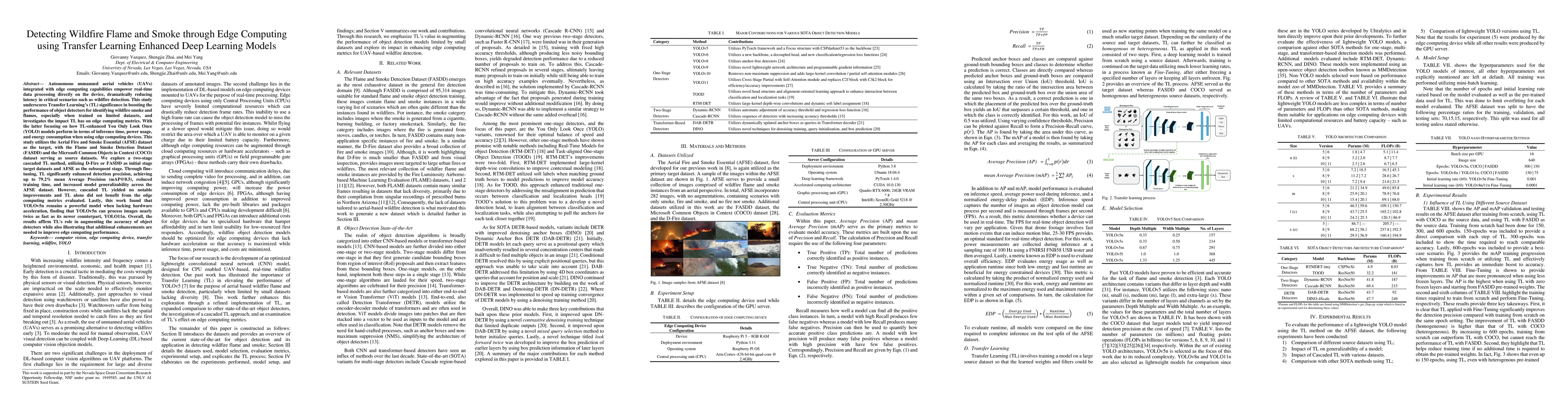 Thumbnail for Detecting Wildfire Flame and Smoke through Edge Computing using Transfer
  Learning Enhanced Deep Learning Models