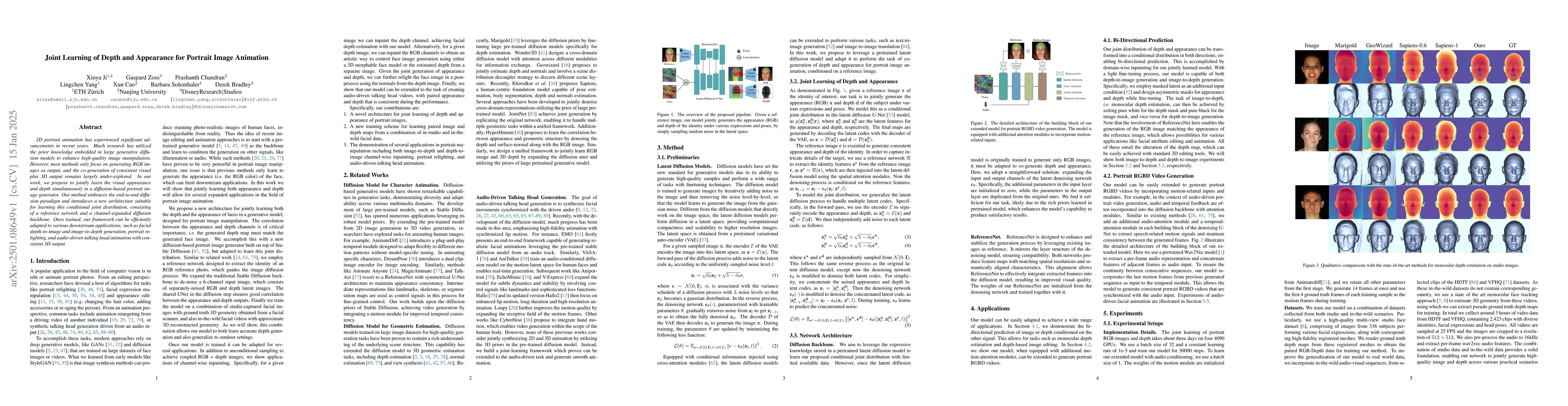 Thumbnail for Joint Learning of Depth and Appearance for Portrait Image Animation
