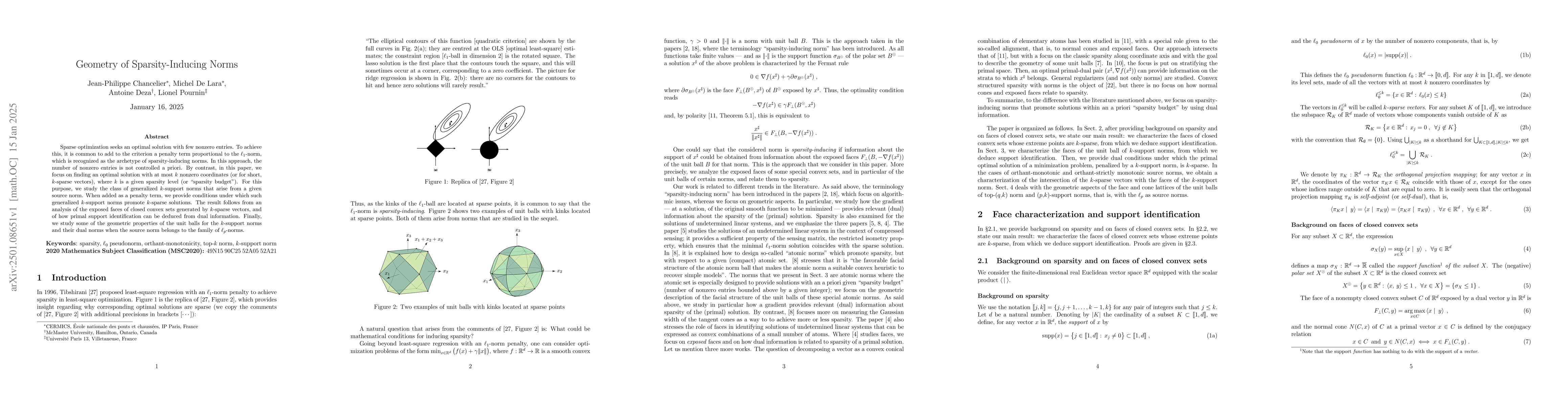 Thumbnail for Geometry of Sparsity-Inducing Norms