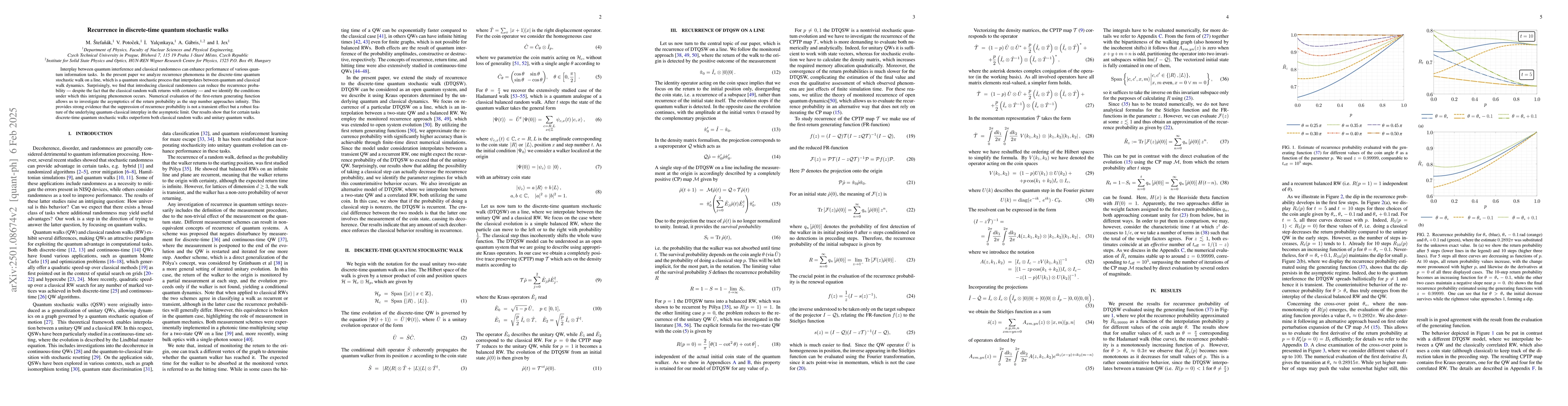 Thumbnail for Recurrence in discrete-time quantum stochastic walks