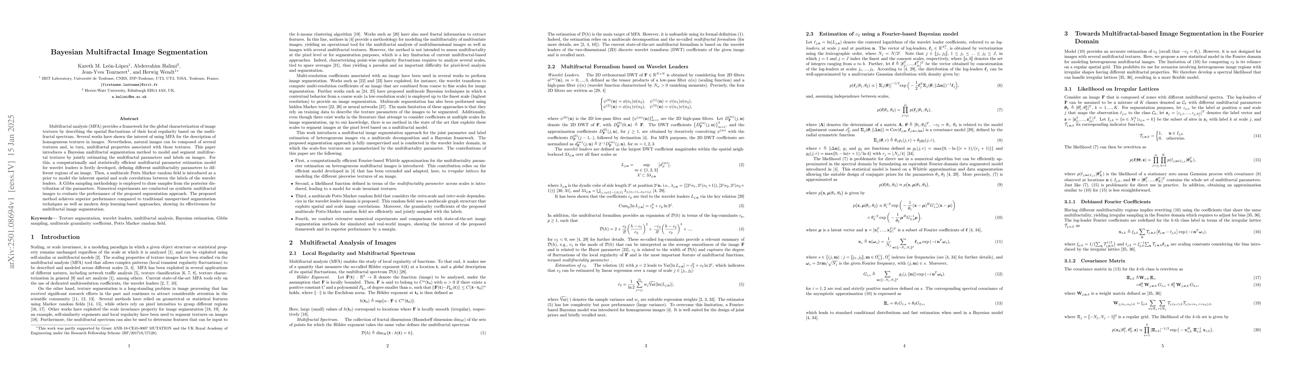 Thumbnail for Bayesian Multifractal Image Segmentation