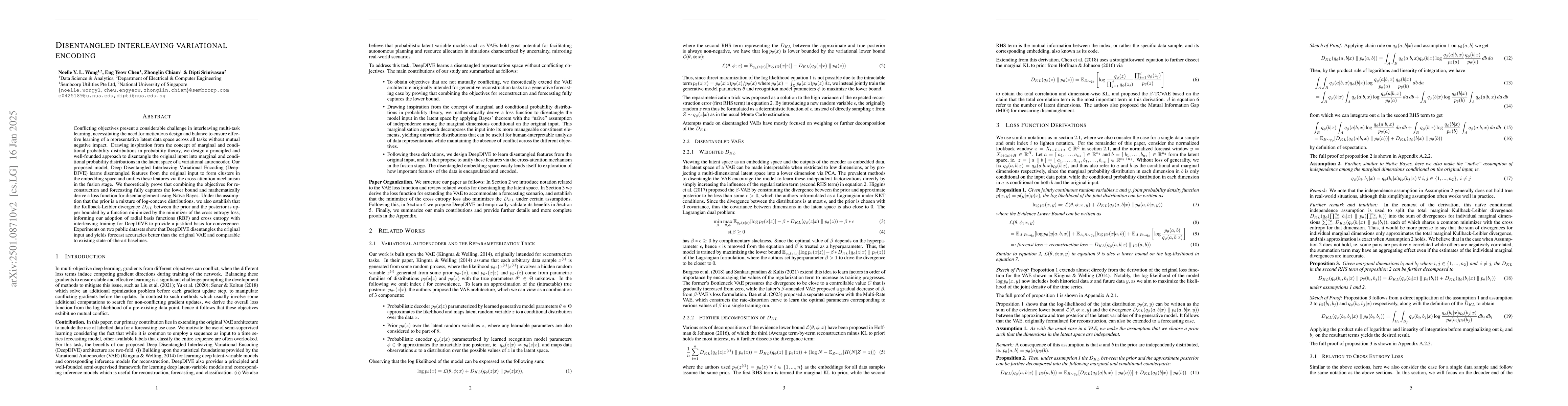 Thumbnail for Disentangled Interleaving Variational Encoding