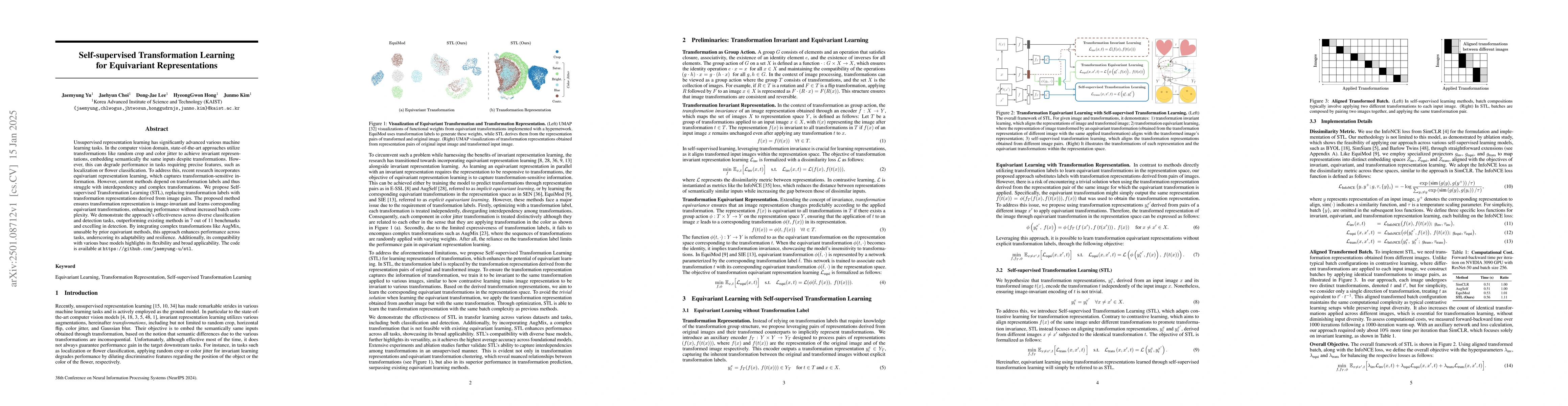Thumbnail for Self-supervised Transformation Learning for Equivariant Representations