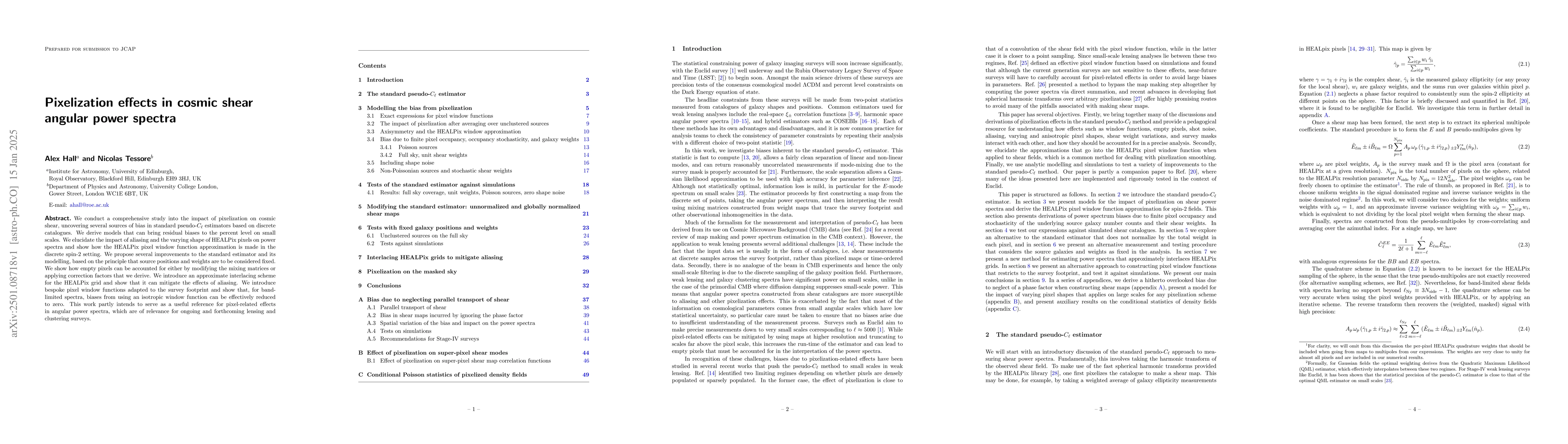 Thumbnail for Pixelization effects in cosmic shear angular power spectra