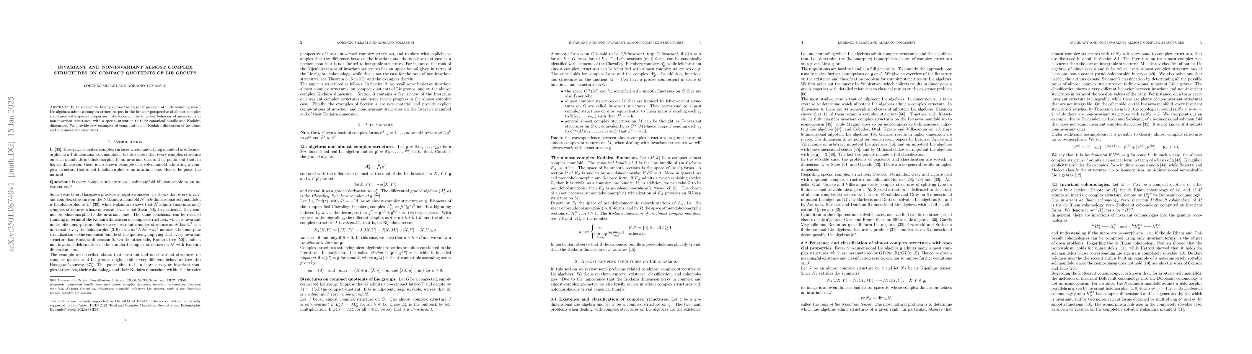 Thumbnail for Invariant and non-invariant almost complex structures on compact
  quotients of Lie groups