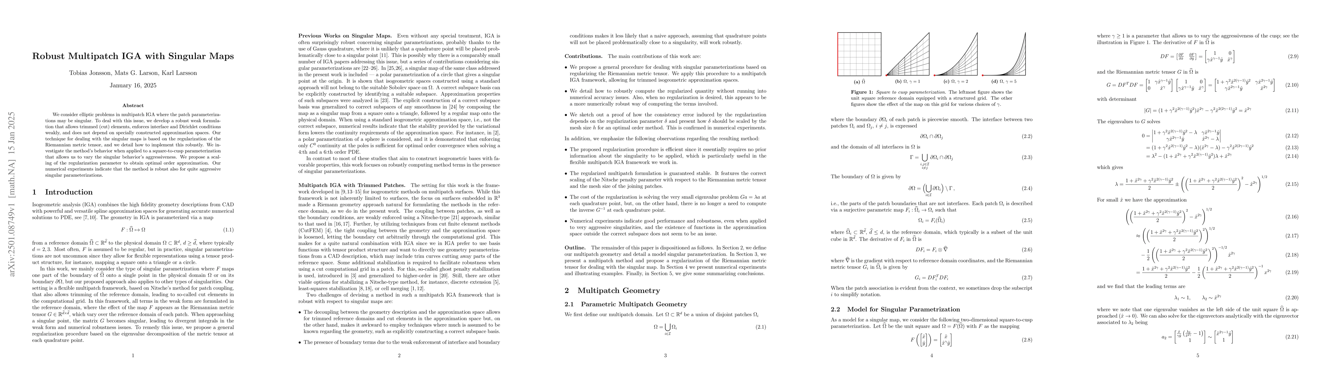 Thumbnail for Robust Multipatch IGA with Singular Maps