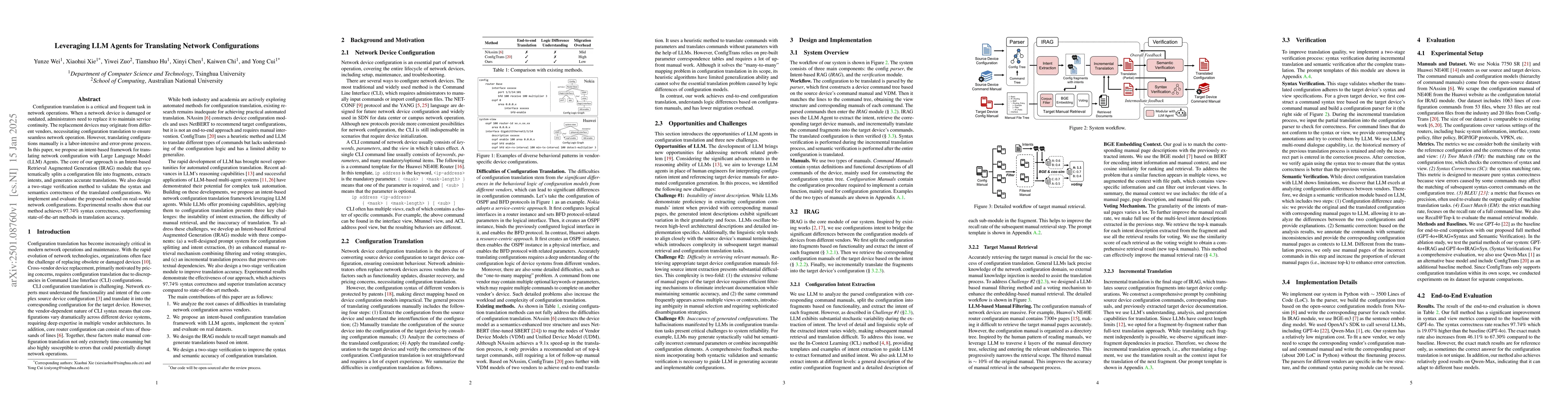 Thumbnail for Leveraging LLM Agents for Translating Network Configurations