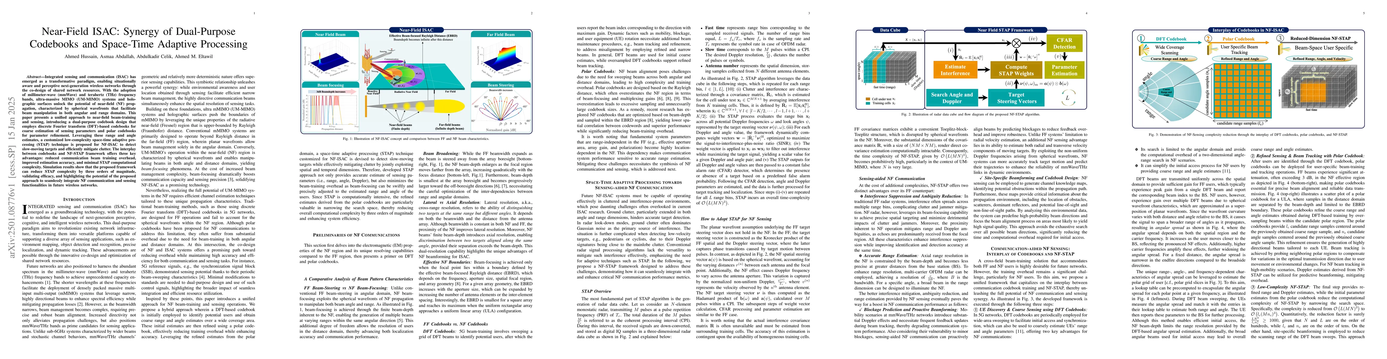 Thumbnail for Near-Field ISAC: Synergy of Dual-Purpose Codebooks and Space-Time
  Adaptive Processing