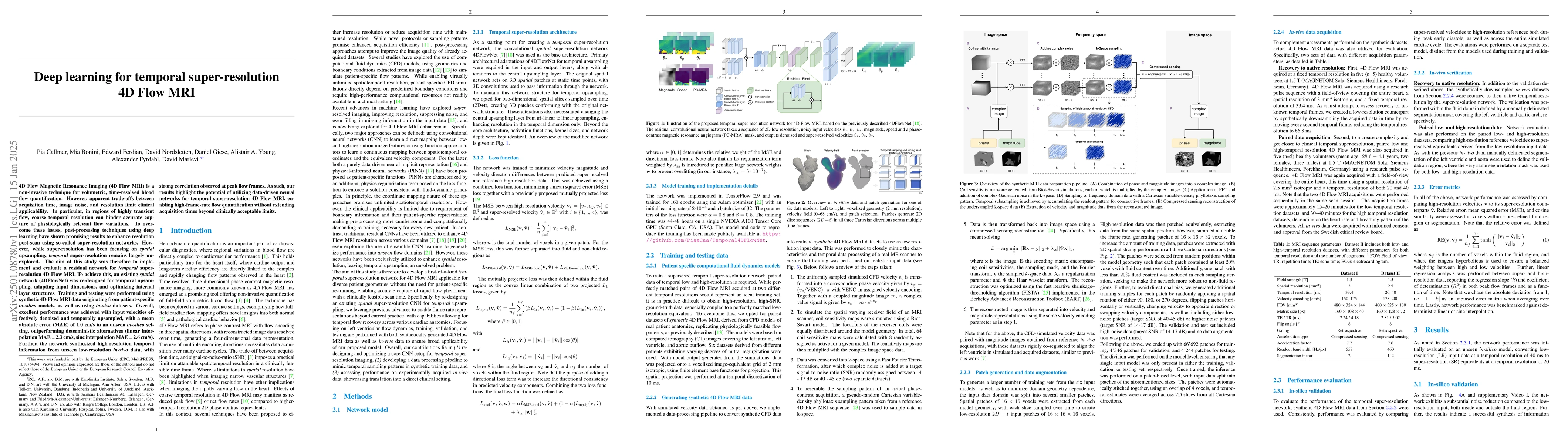 Thumbnail for Deep learning for temporal super-resolution 4D Flow MRI