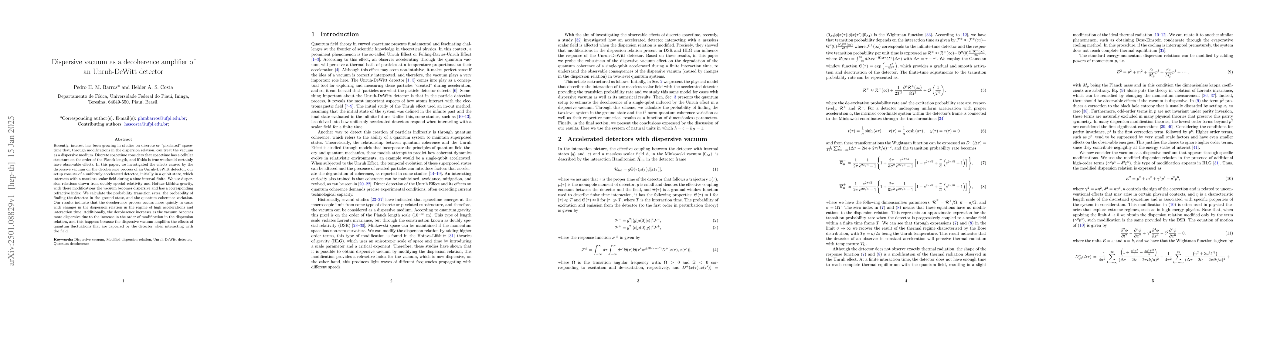 Thumbnail for Dispersive vacuum as a decoherence amplifier of an Unruh-DeWitt detector