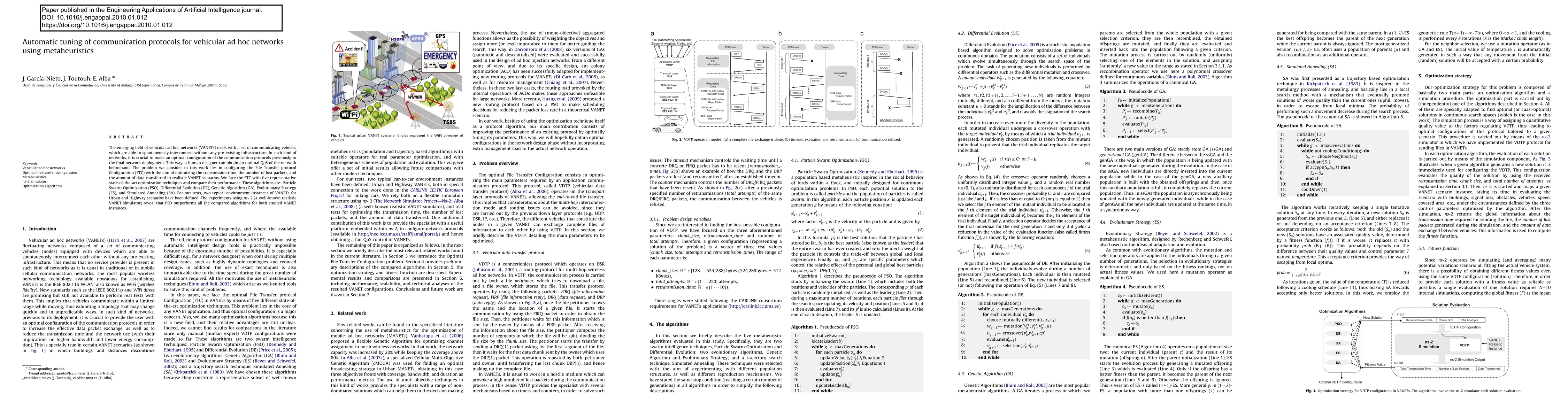 Thumbnail for Automatic tuning of communication protocols for vehicular ad hoc
  networks using metaheuristics