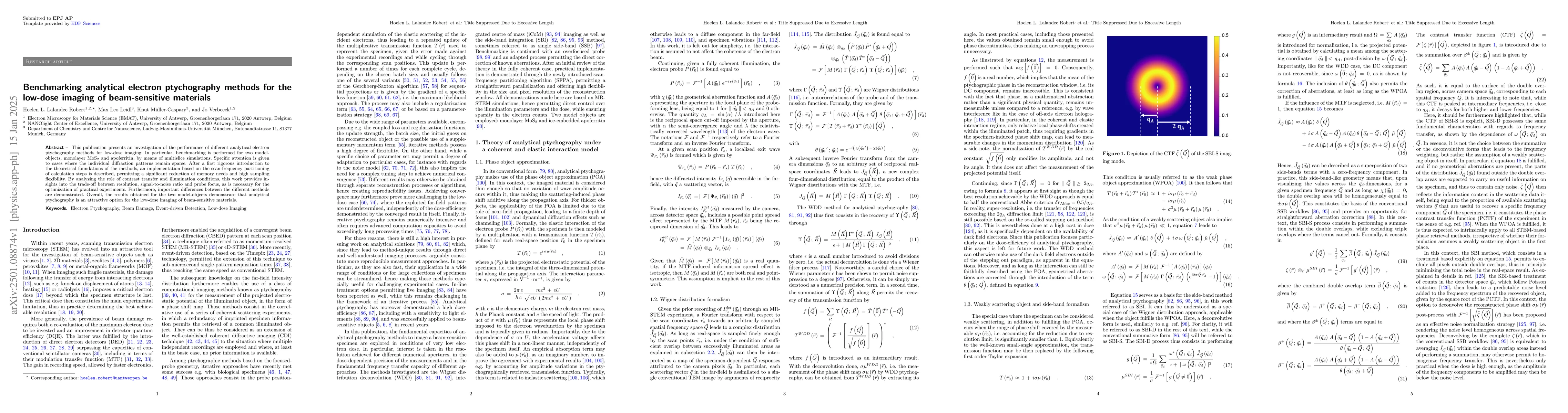 Thumbnail for Benchmarking analytical electron ptychography methods for the low-dose
  imaging of beam-sensitive materials