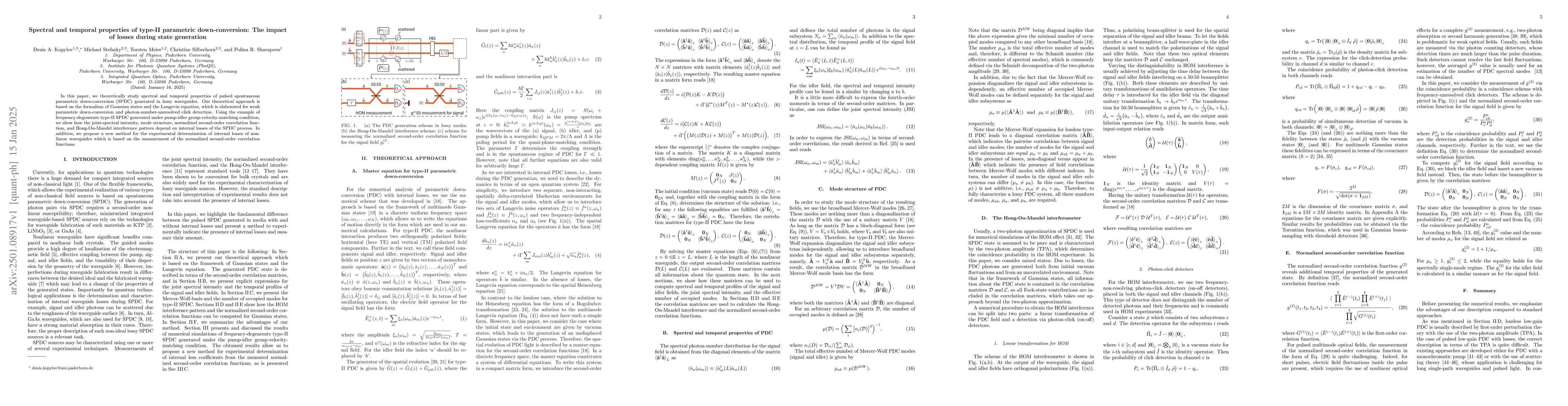 Thumbnail for Spectral and temporal properties of type-II parametric down-conversion:
  The impact of losses during state generation