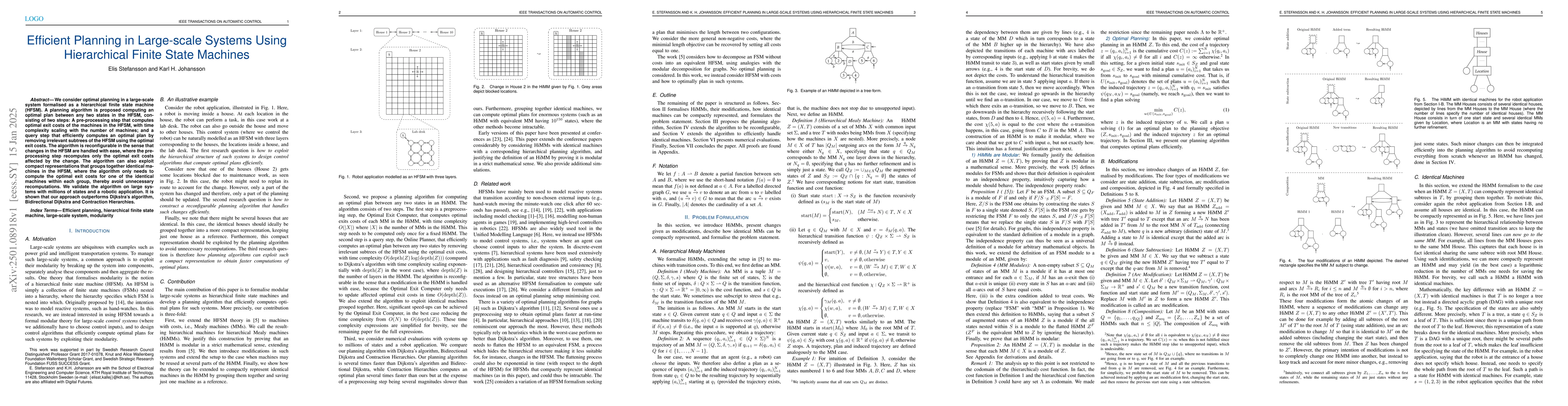 Thumbnail for Efficient Planning in Large-scale Systems Using Hierarchical Finite
  State Machines