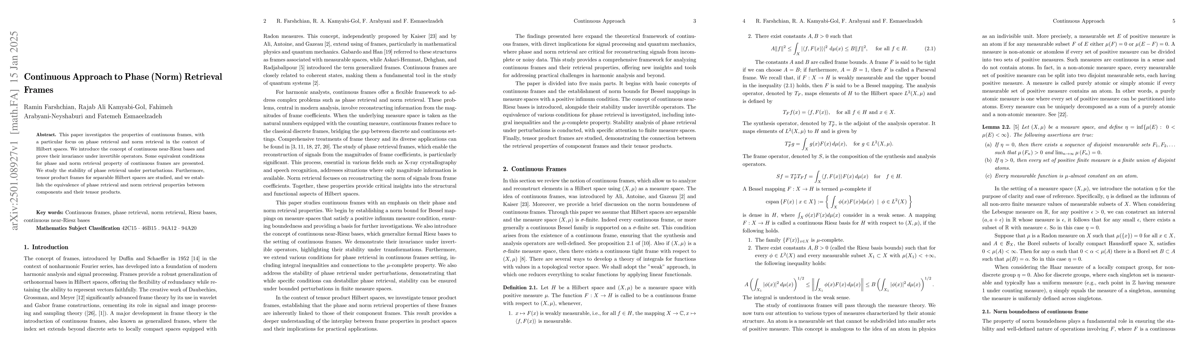 Thumbnail for Continuous Approach to Phase (Norm) Retrieval Frames