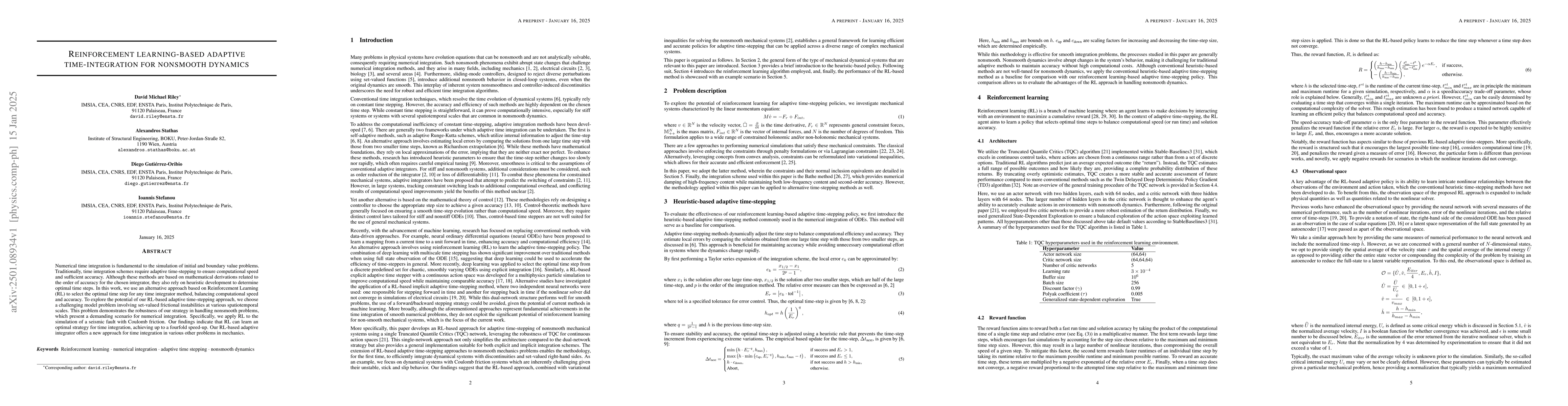 Thumbnail for Reinforcement learning-based adaptive time-integration for nonsmooth
  dynamics