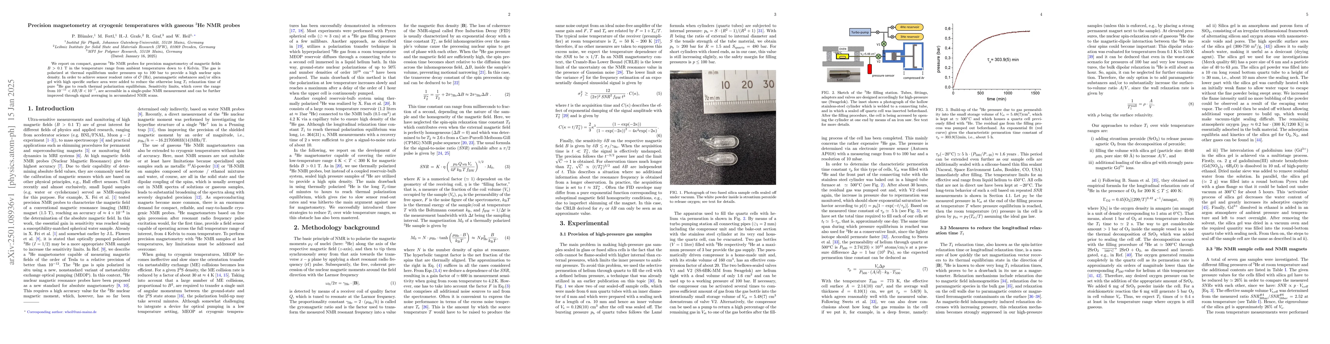 Thumbnail for Precision magnetometry at cryogenic temperatures with gaseous 3He NMR
  probes