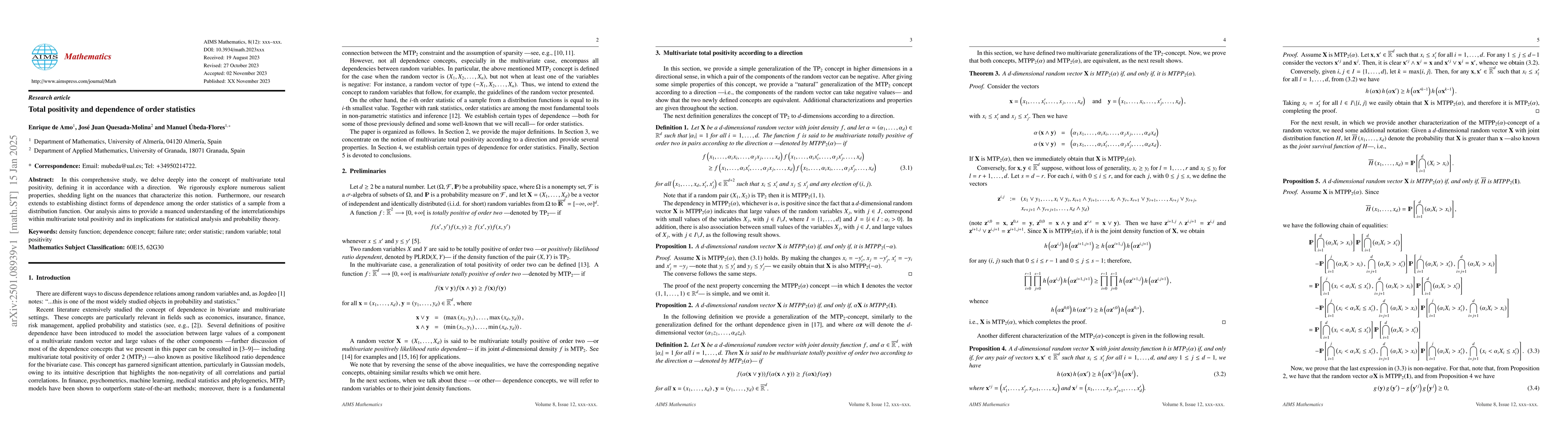 Thumbnail for Total positivity and dependence of order statistics
