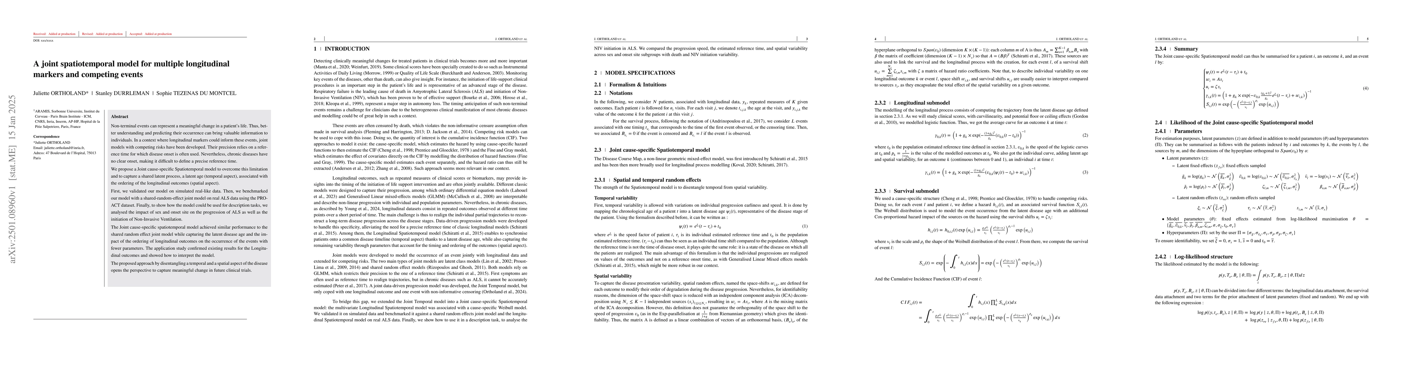 Thumbnail for A joint spatiotemporal model for multiple longitudinal markers and
  competing events