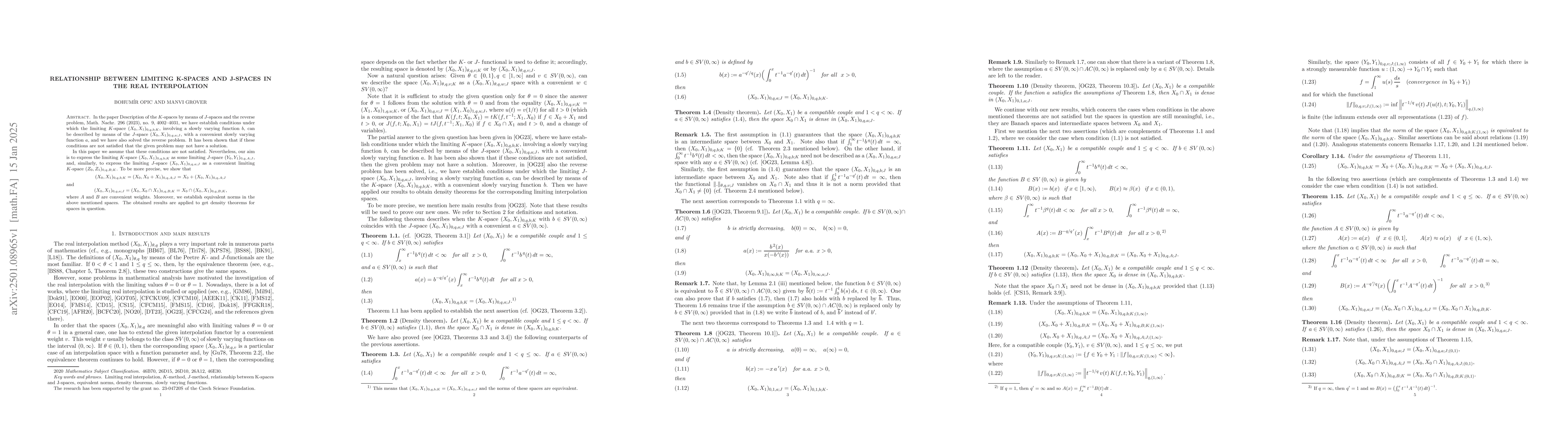 Thumbnail for Relationship between limiting K-spaces and J-spaces in the real
  interpolation