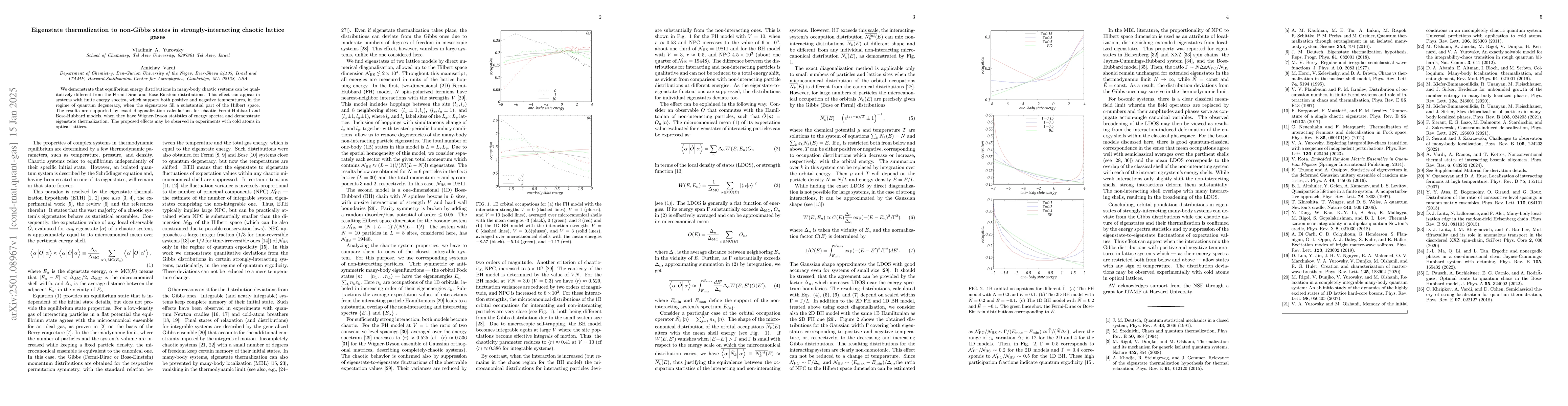 Thumbnail for Eigenstate thermalization to non-Gibbs states in strongly-interacting
  chaotic lattice gases