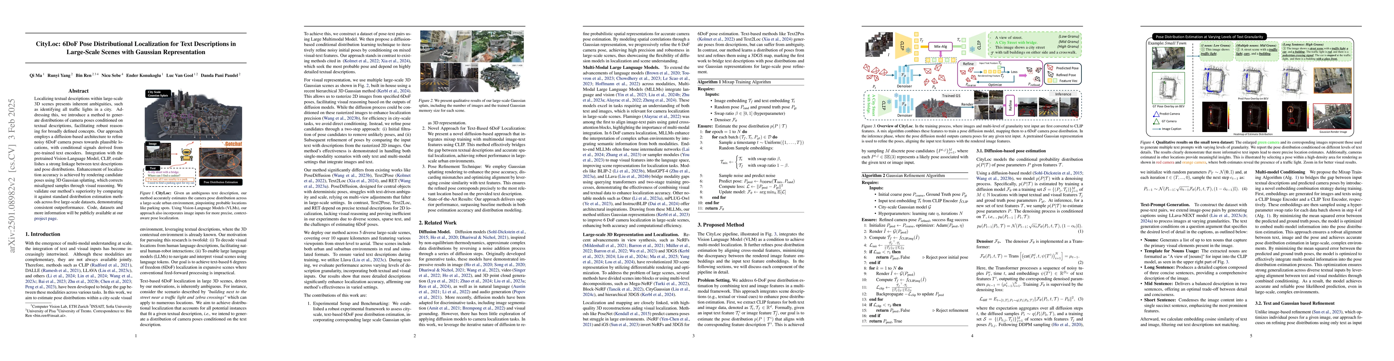 Thumbnail for CityLoc: 6 DoF Localization of Text Descriptions in Large-Scale Scenes
  with Gaussian Representation