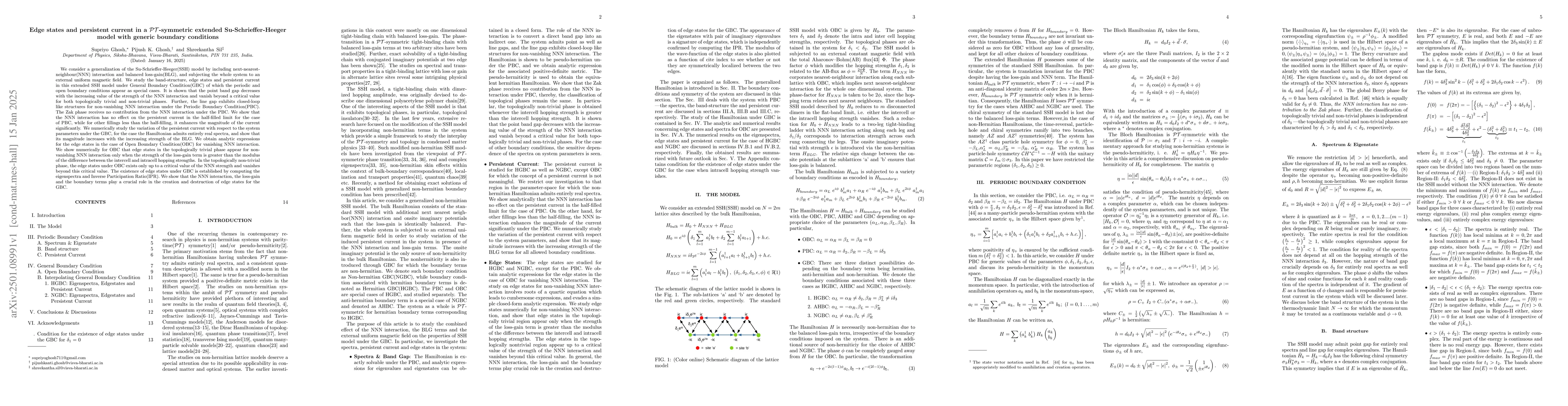 Thumbnail for Edge states and persistent current in a PT-symmetric extended
  Su-Schrieffer-Heeger model with generic boundary conditions