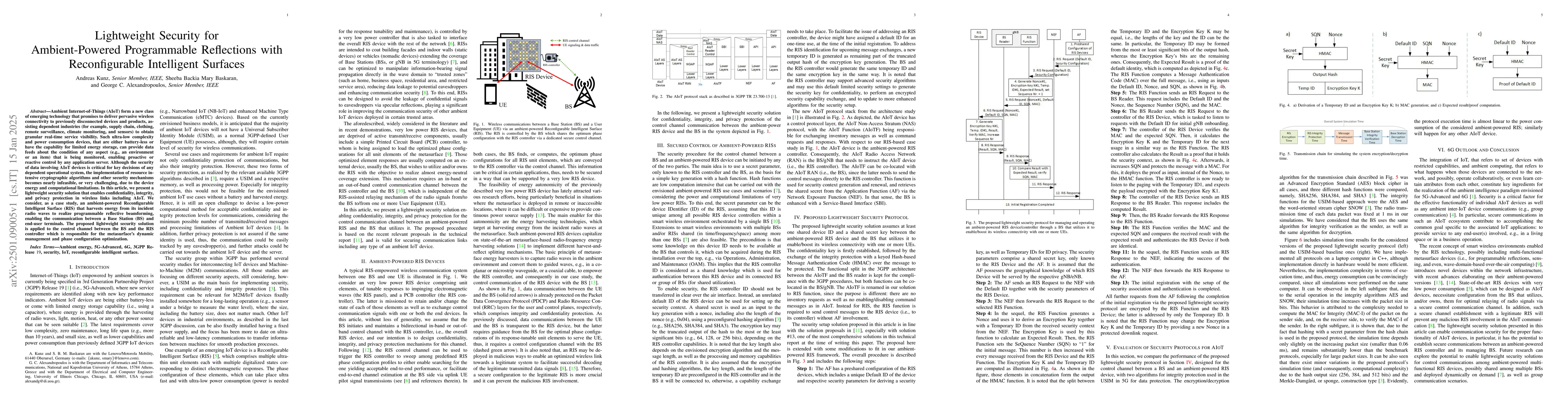 Thumbnail for Lightweight Security for Ambient-Powered Programmable Reflections with
  Reconfigurable Intelligent Surfaces