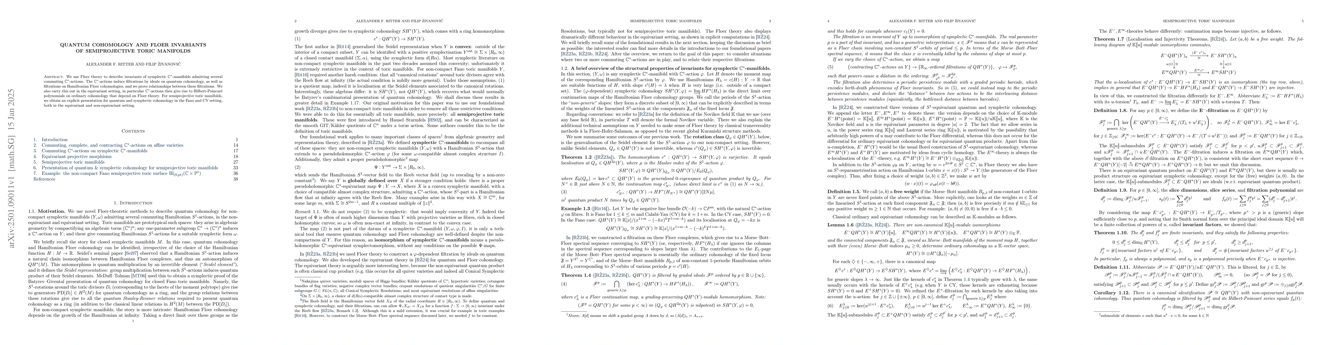 Thumbnail for Quantum cohomology and Floer invariants of semiprojective toric
  manifolds