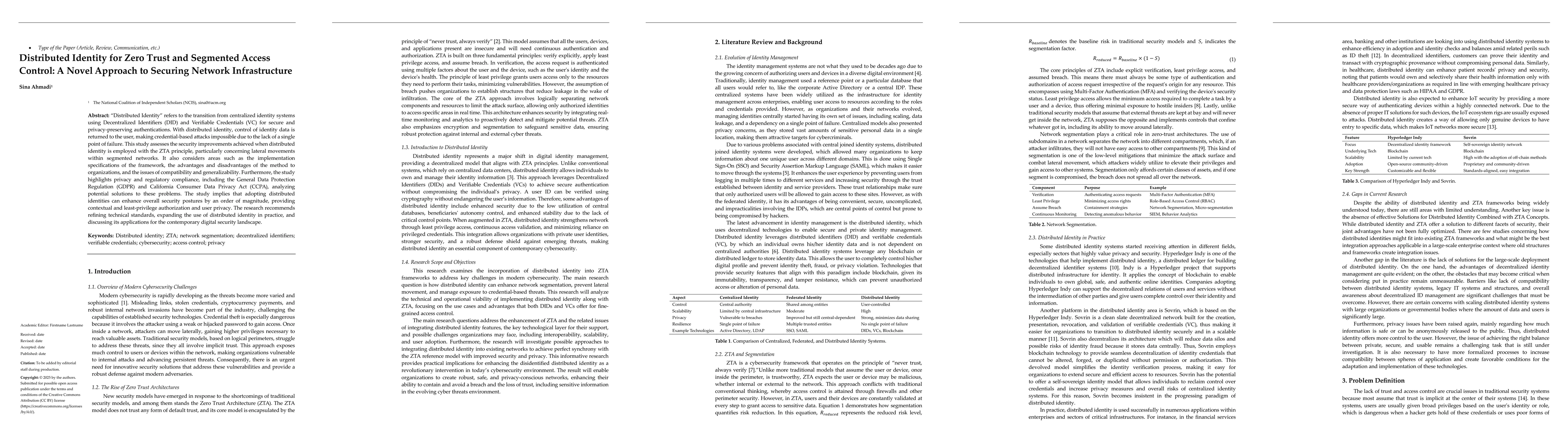 Thumbnail for Distributed Identity for Zero Trust and Segmented Access Control: A
  Novel Approach to Securing Network Infrastructure