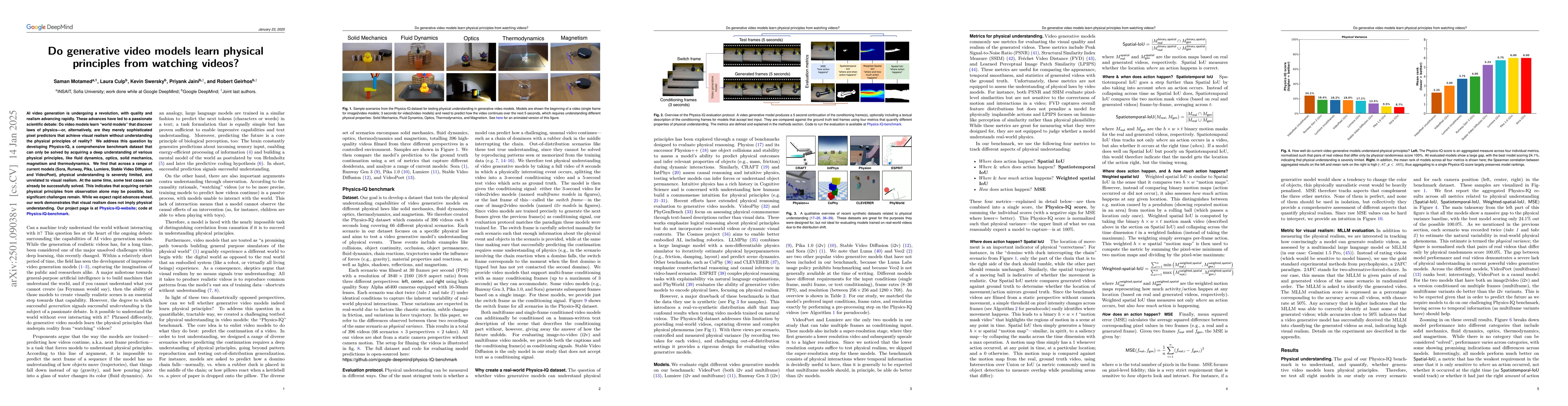 Thumbnail for Do generative video models learn physical principles from watching
  videos?