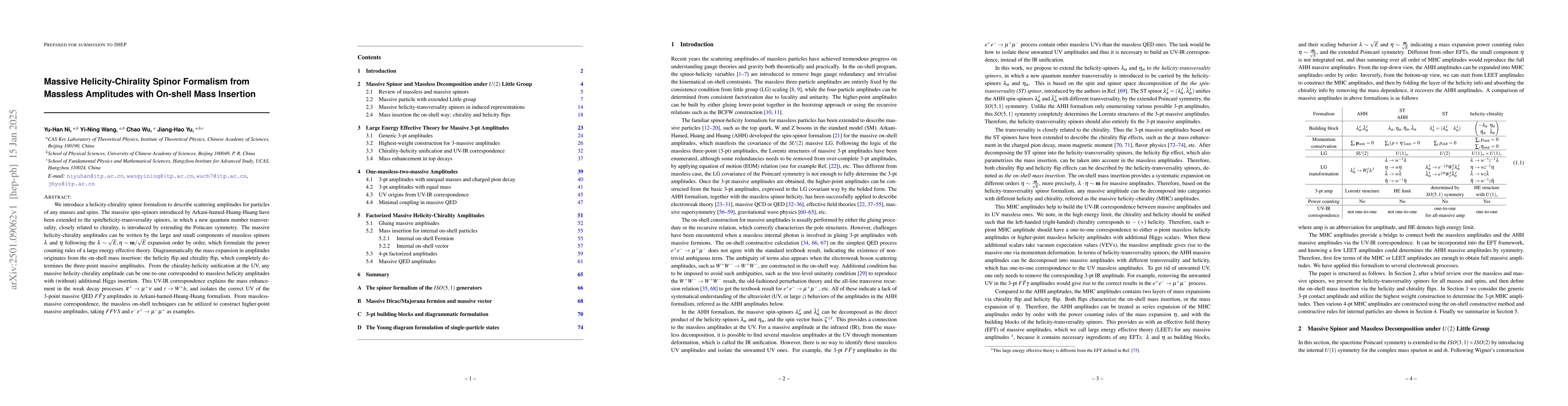 Thumbnail for Massive Helicity-Chirality Spinor Formalism from Massless Amplitudes
  with On-shell Mass Insertion