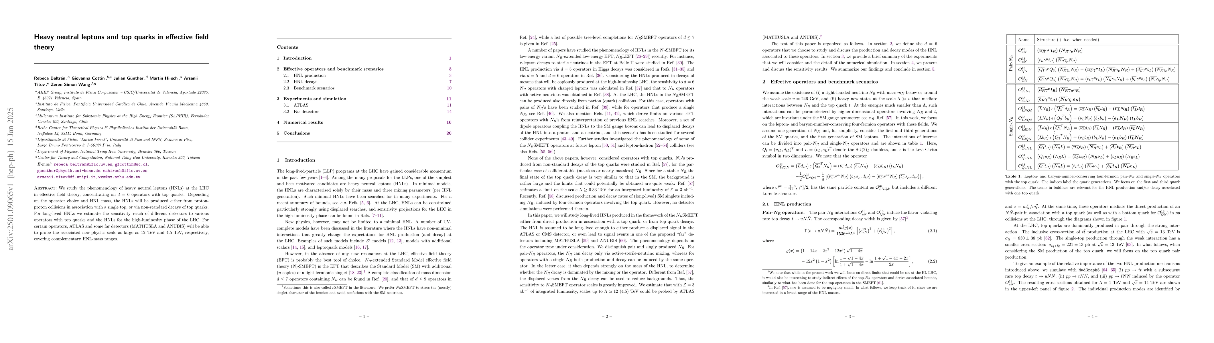 Thumbnail for Heavy neutral leptons and top quarks in effective field theory