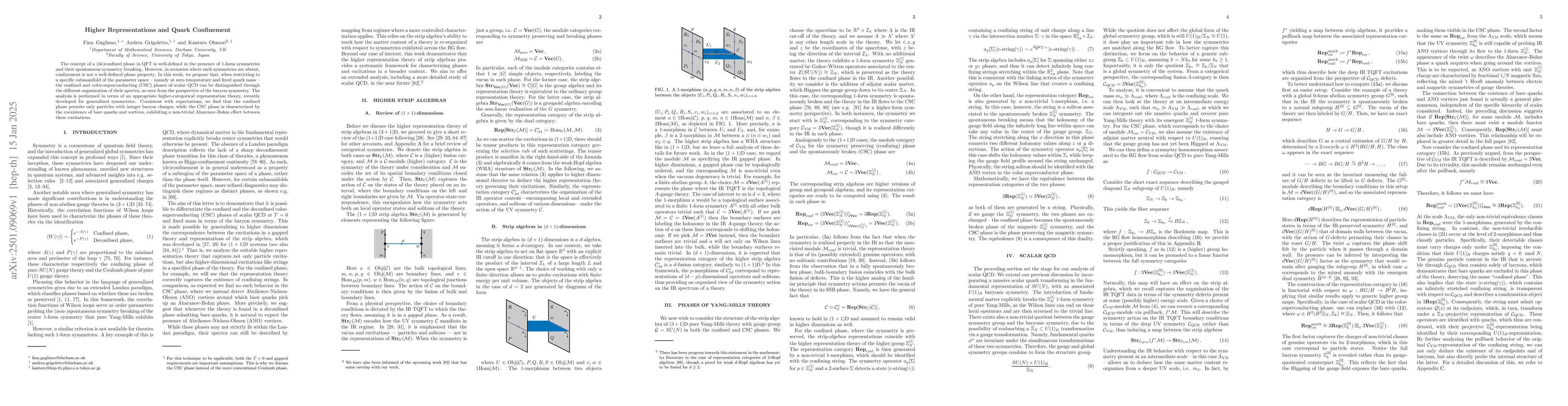 Thumbnail for Higher Representations and Quark Confinement
