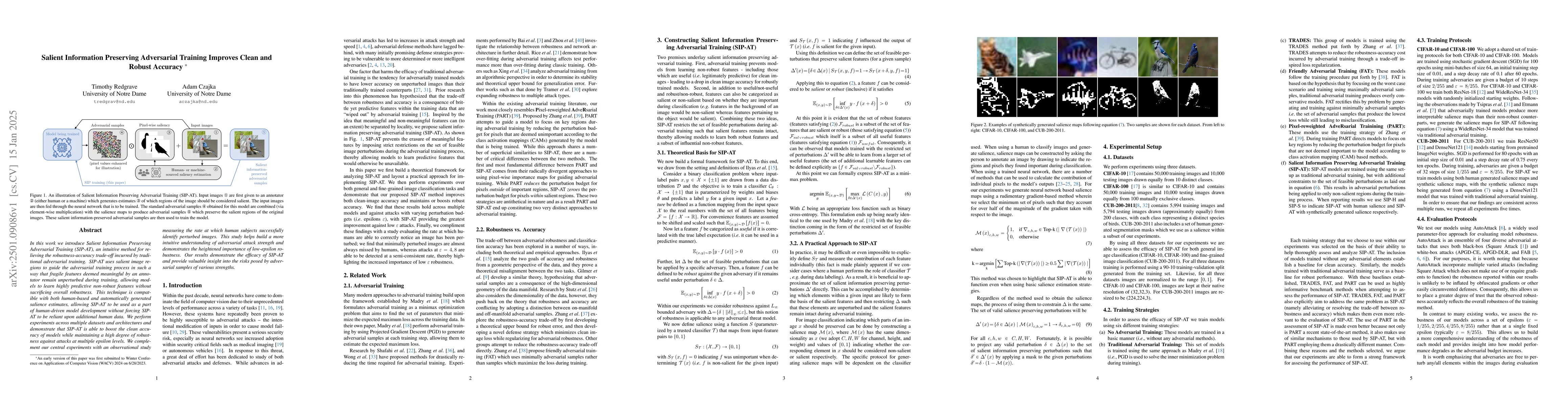 Thumbnail for Salient Information Preserving Adversarial Training Improves Clean and
  Robust Accuracy